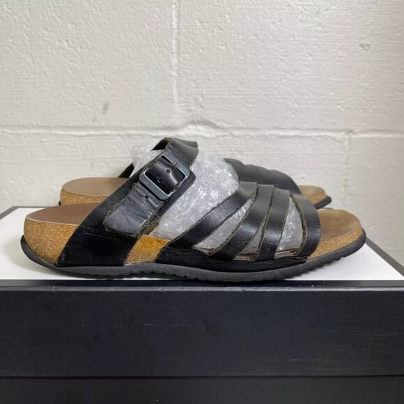 Mephisto Women's Strappy Sandals Black Leather Buckle Slip On Size 40 EU/10 US - Picture 2 of 8